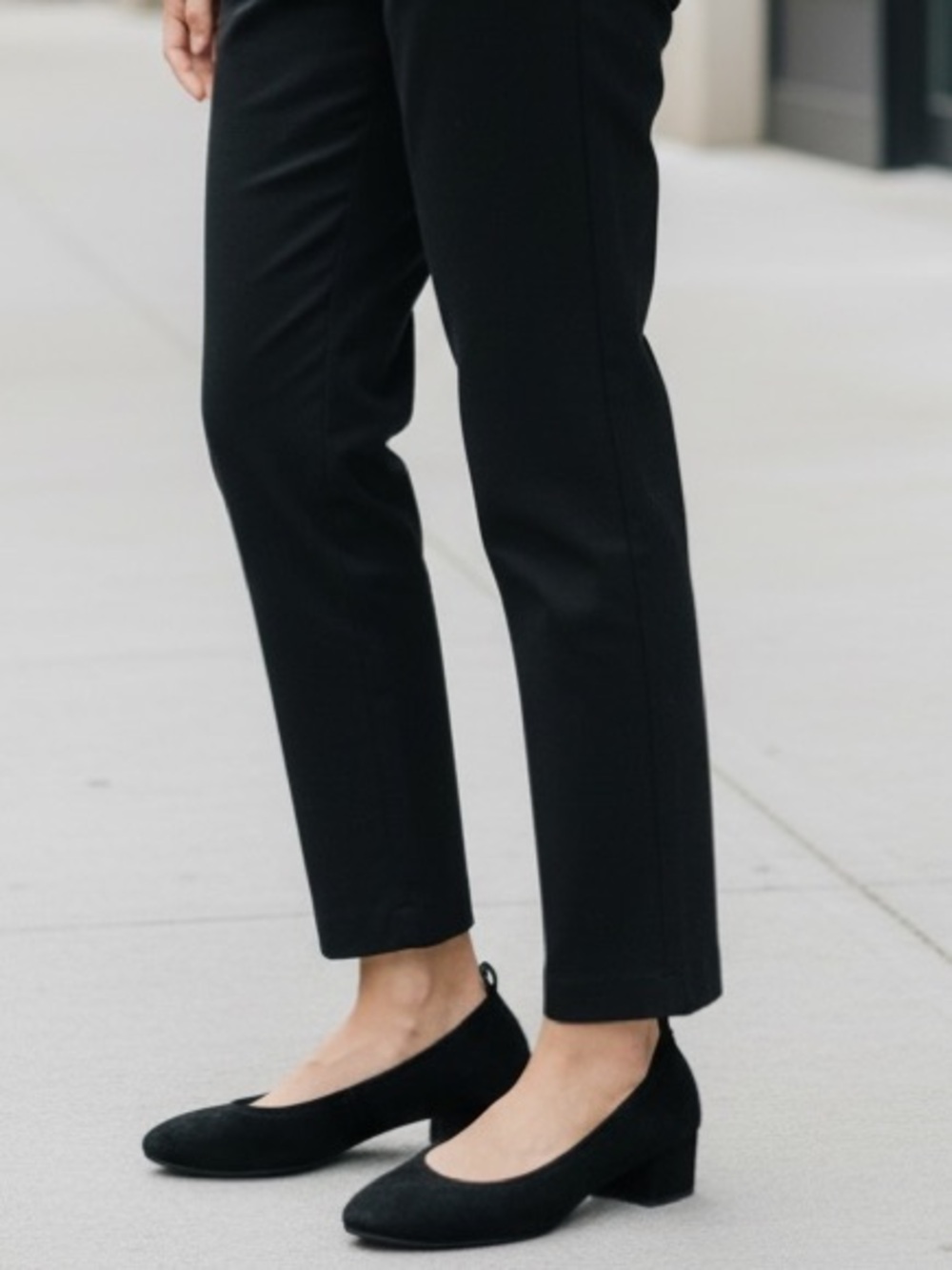 Yosi Samra Black Suede Ballet style heels